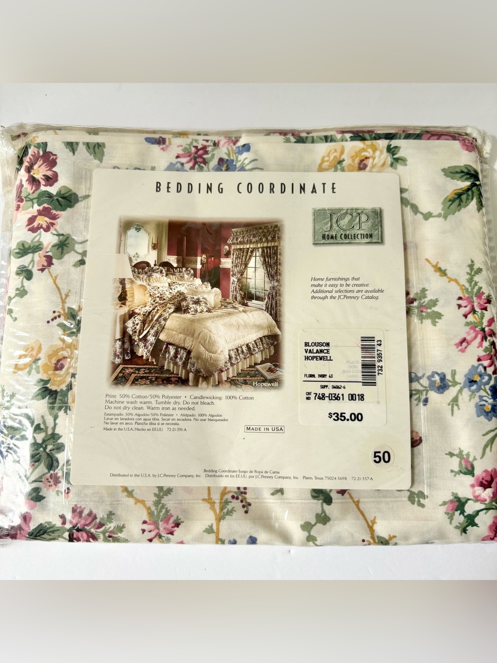 Vintage JC Penney Hopewell Floral Blouson Curtain Valance